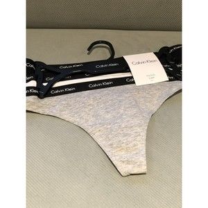 Calvin Klein Women's Thong 3 Pack White Gray Black Underwear M Medium New